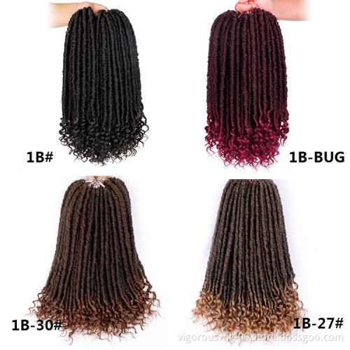 Vigorous Goddess Locs Crochet Hair Braiding  Faux Locs Crochet Hair with Curly Ends Synthetic Hair Extension for Black Women